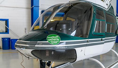 Helicopter with Hudson Valley Community College Logo